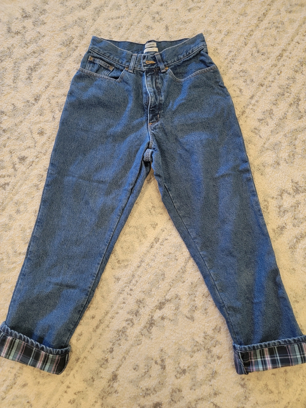 Vintage L.L. Bean Flannel Lined Womens Jeans Size 8